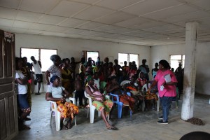 Emma distributes condoms and mobilizes clients for CD in community in Bomi County