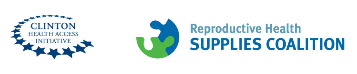 Logos of Clinton Health Access Initiative and Reproductive Health Supplies Coalition